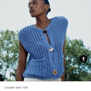Zara Chunky Knit Vest Top